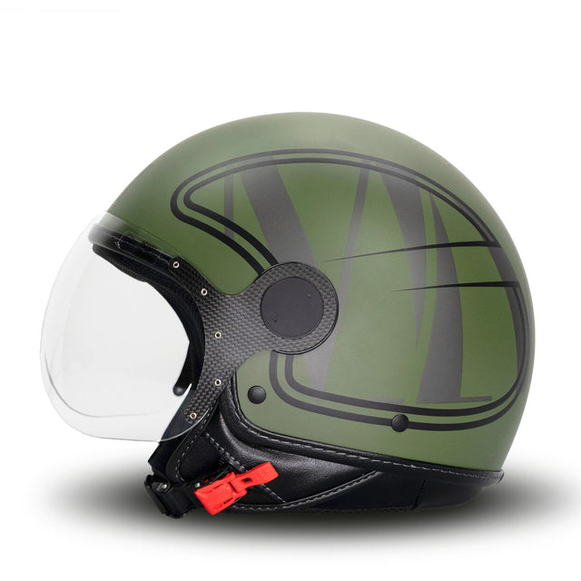 Casque élégant dans le green militaire indépendant