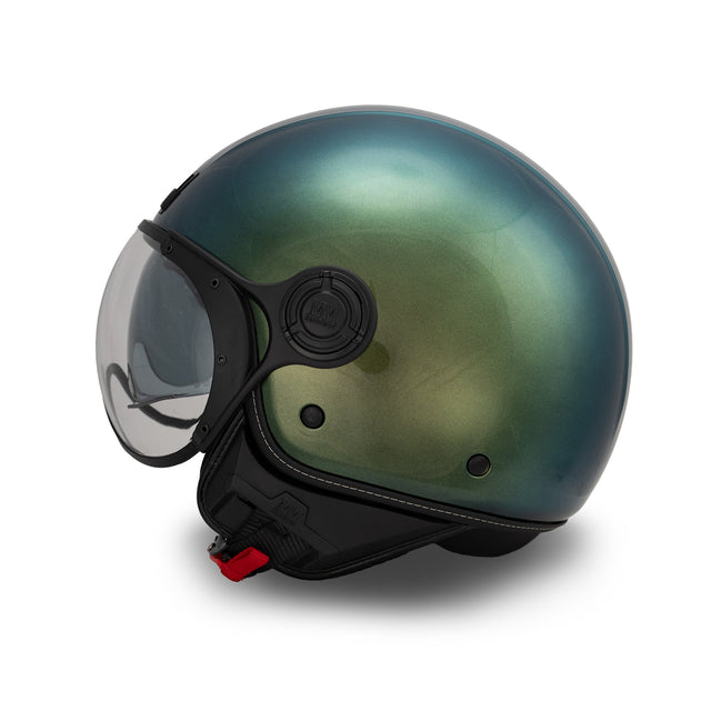 Casco JET A-Ventura Moscondoro Verde Cangiante Monocromo di MM Independent
