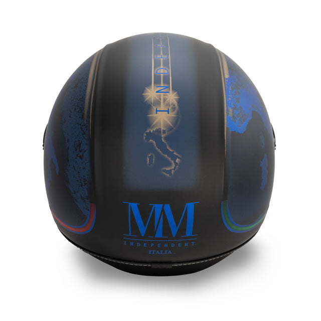 Casque jet Nero Impulso : Chrometech bleu électrique, énergie visuelle, identité italienne