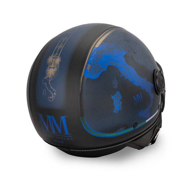 Casque jet Nero Impulso : Chrometech bleu électrique, énergie visuelle, identité italienne