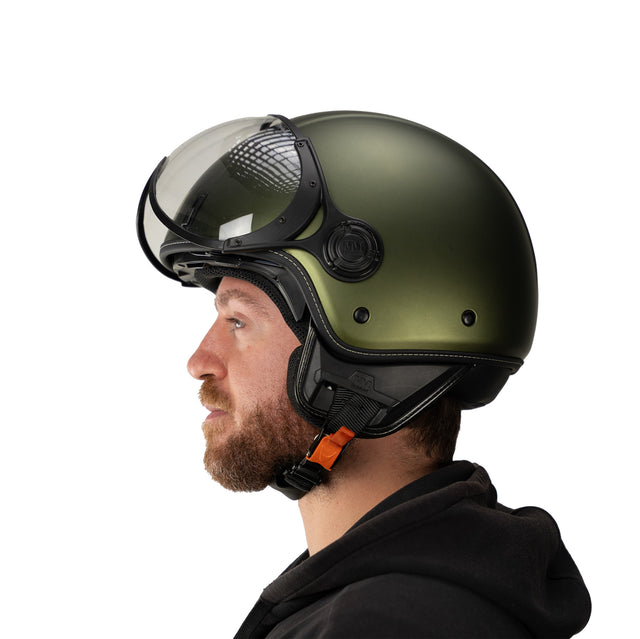 Casco JET A-Ventura Verde Oliva Monocromo di MM Independent