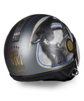Casque jet Torino avec décorations dorées Chrometech®, sculptures de l'ange noir de Piazza Statuto - vue de trois quarts