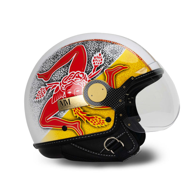 Sicily Trinacria 2.0 Casque jaune-rouge Limited Edition MM Independent